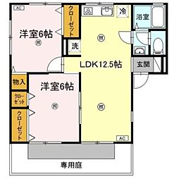 セジュール竹内B 2LDKの間取図画像