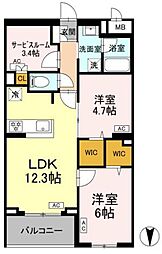 ロイジェント上板橋 2SLDKの間取図画像