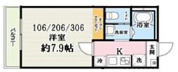 吉川市大字保アパート 1Kの間取図画像