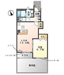 クロシェット・A 1LDKの間取図画像