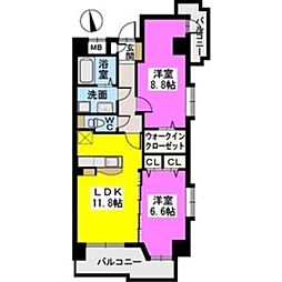 モンテ・オットー西公園 2LDKの間取図画像