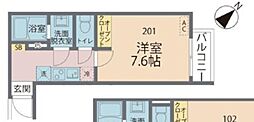カインドネス蕨 1Kの間取図画像