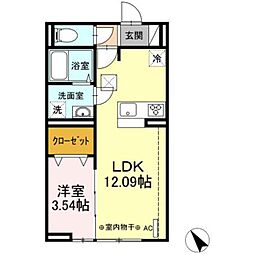 ボンマロン 1LDKの間取図画像