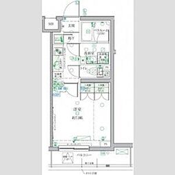 CREVISTA祖師ヶ谷大蔵 4階1Kの間取り