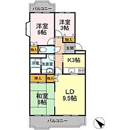 第2コスモスヴィラ 3LDKの間取図画像