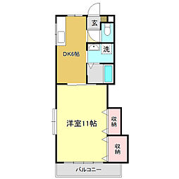 ドリームハウス2 1DKの間取図画像