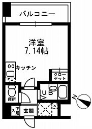 レジディア三越前 ワンルームの間取図画像