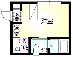 JR常磐線 北千住駅 徒歩3分の賃貸マンション 1階1Kの間取り