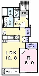 アヴァン・パルクE棟 1LDKの間取図画像