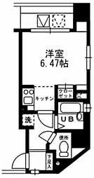 レジディア三越前 2階ワンルームの間取り