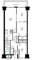 ジュネス 1階3LDKの間取り