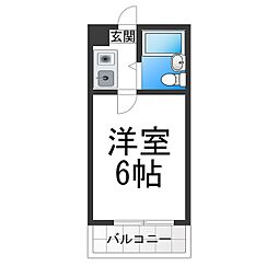 ゴールドクレスト 1Kの間取図画像