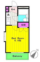 イジェント生田 1Kの間取図画像