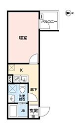 朝霞市三原3丁目アパート 1Kの間取図画像
