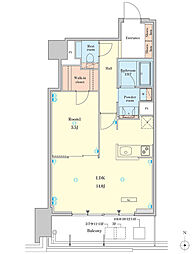 MJR堺筋本町タワー 1LDKの間取図画像