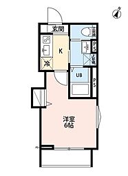 大和市中央林間5丁目アパート 1Kの間取図画像