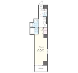 エクセラント横浜 1Kの間取図画像