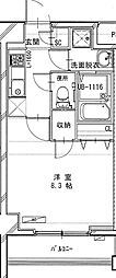 クレストコート八王子 1Kの間取図画像