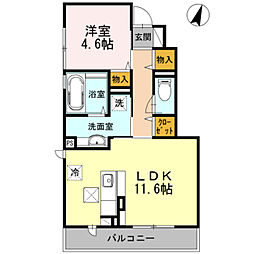 ヴィラコスモス 1LDKの間取図画像
