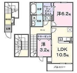 BRISE 2LDKの間取図画像