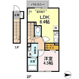 アンジュール西落合 1LDKの間取図画像