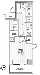 HF曳舟レジデンス 3階1Kの間取り