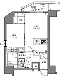 エスレジデンス新宿御苑 3階1LDKの間取り