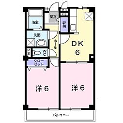 シャインニッチ 2DKの間取図画像