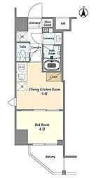 AZURETERRACE東陽町 1DKの間取図画像