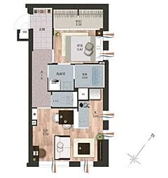 デュオメゾン渋谷松濤 4階1LDKの間取り