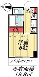 ベイステート安間 1Kの間取図画像