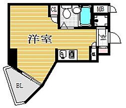 天神エクセル12 ワンルームの間取図画像