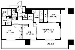 イニシア新川崎 3LDKの間取図画像
