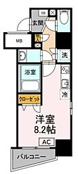 アオイレジデンス早稲田 ワンルームの間取図画像