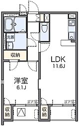 レオネクストクリサンス 3階1LDKの間取り