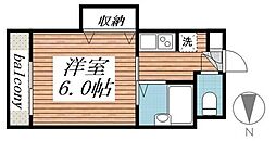 北浦ビル 1Kの間取図画像