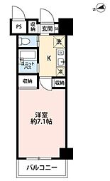 アーツ芝浦 1Kの間取図画像