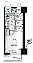 エクセリア白金高輪 1Kの間取図画像
