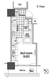 パークハビオ赤坂タワー 1Kの間取図画像