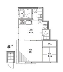 東京メトロ丸ノ内線 方南町駅 徒歩7分の賃貸アパート 2階1LDKの間取り
