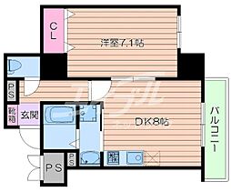 プレアデス千里山田 2階1LDKの間取り