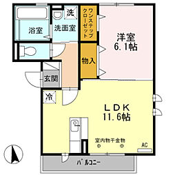 スクエアプレイス天王寺東A 1LDKの間取図画像