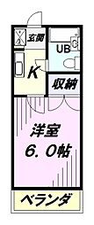 ザリバーパレス 1Kの間取図画像