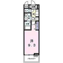 近鉄京都線 伏見駅 徒歩25分の賃貸アパート 2階1Kの間取り