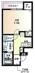 フジパレス堺北長尾ウエスト 1Kの間取図画像