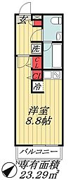 リブリ・スカイ3 ワンルームの間取図画像