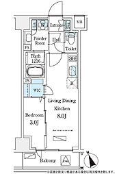 ジオエント早稲田 1LDKの間取図画像