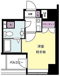 サンテミリオン茅場町リバーサイド 1Kの間取図画像
