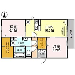 イーストライン2 2LDKの間取図画像