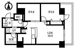 シティコート目黒4号棟 2LDKの間取図画像